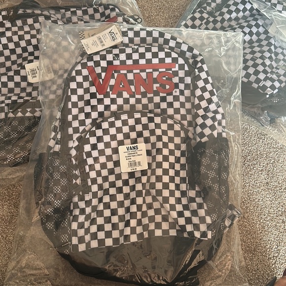 Vans Unisex-Adult Casual Backpack Checkerboard Black-white - Picture 4 of 5